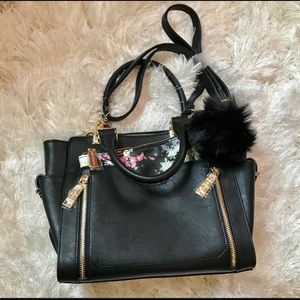 Satchel with Floral printed pouch